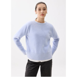 Oversized Round Neck Fuzzy Knit Sweater