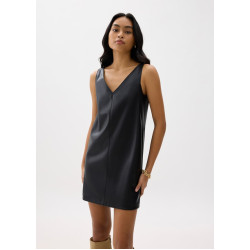 Reversible Vegan Leather Shift Mini Dress