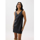 Reversible Vegan Leather Shift Mini Dress