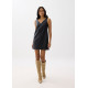 Reversible Vegan Leather Shift Mini Dress