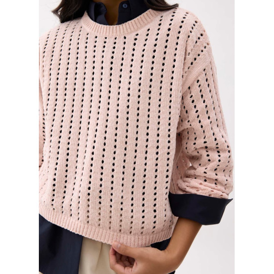 Sheer Pointelle Knit Sweater