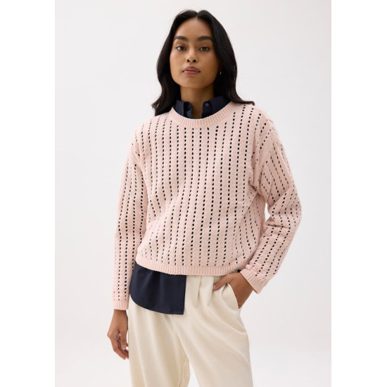 Sheer Pointelle Knit Sweater