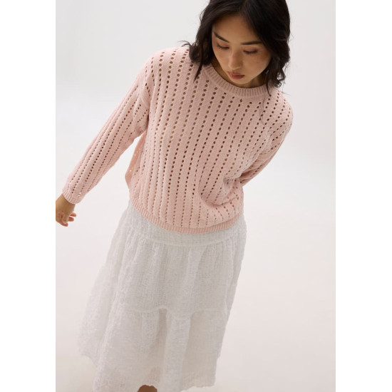 Sheer Pointelle Knit Sweater