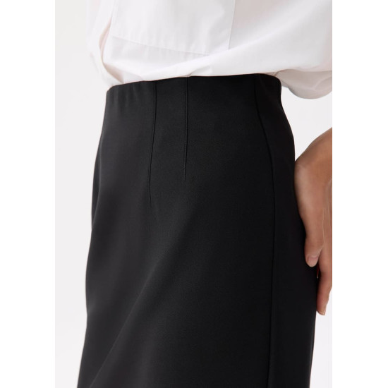 High Waist Column Mini Skirt