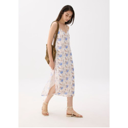 Abstract V-neck Column Midaxi Dress