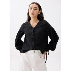 Oriana Lurex Pinstripe Trapeze Blouse