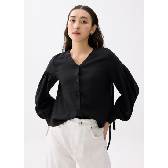 Oriana Lurex Pinstripe Trapeze Blouse