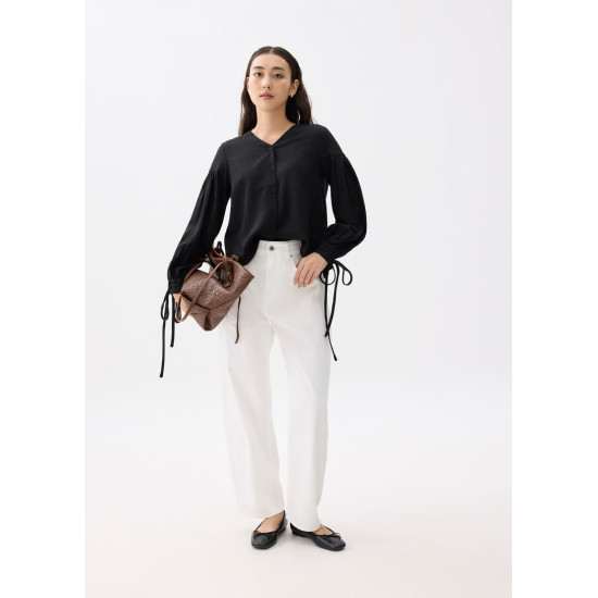 Oriana Lurex Pinstripe Trapeze Blouse