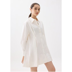 Flare Collared Mini Shirt Dress