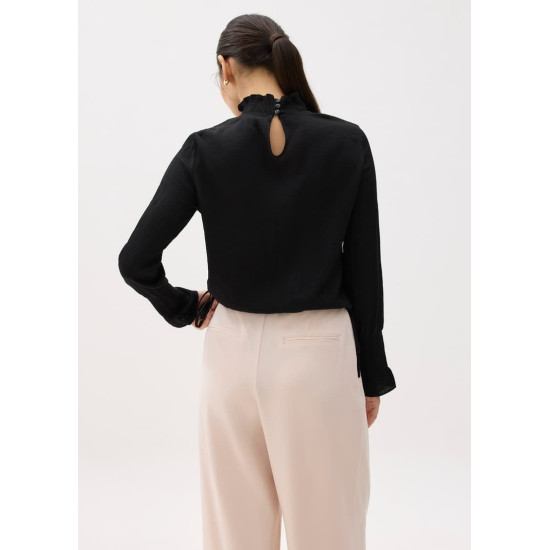 Turtle Neck Ruffle Long Sleeve Top