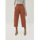 Cotton High Waist Chino Barrel Pants