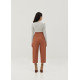 Cotton High Waist Chino Barrel Pants