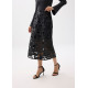 Vegan Leather Lace A-line Midaxi Skirt