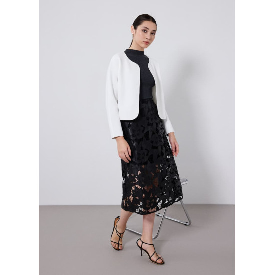 Vegan Leather Lace A-line Midaxi Skirt