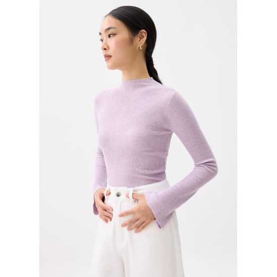 Knit Fitted High Neck Top