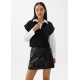 Vegan Leather Lace A-line Mini Skirt