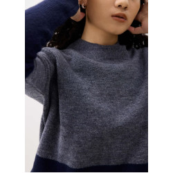 Mock Neck Colour Block Sweater