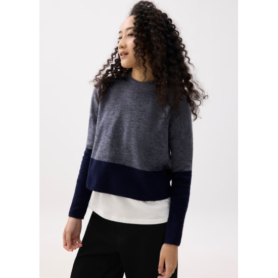 Mock Neck Colour Block Sweater