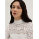 Lace Fitted Turtle Neck Top