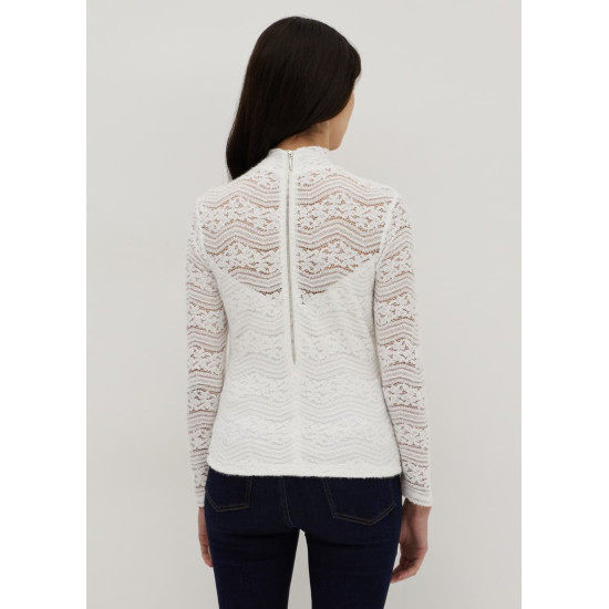 Lace Fitted Turtle Neck Top