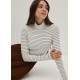 Striped Jersey Turtle Neck Tee