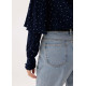 Textured Polka Dot Long Sleeve Top