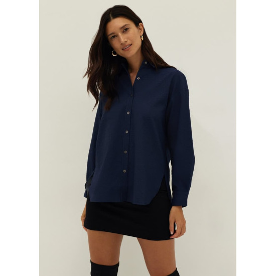 Oversized Collared Button Down Shirt