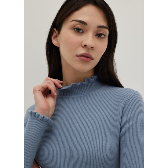 Betty Ruffle Hem Ribbed Knit Top