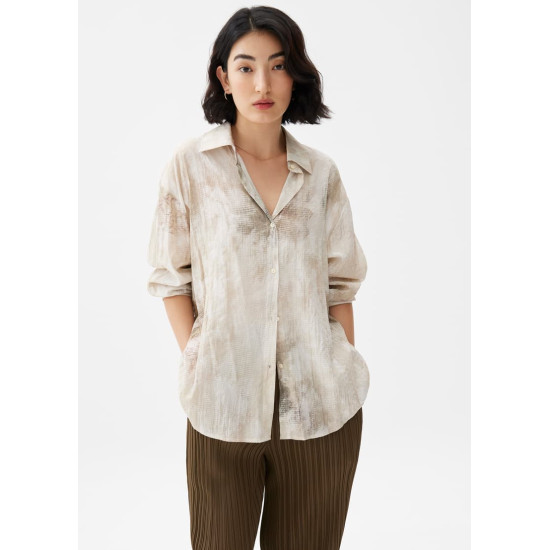 Oversized Abstract Collared Shirt