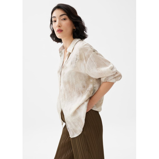 Oversized Abstract Collared Shirt