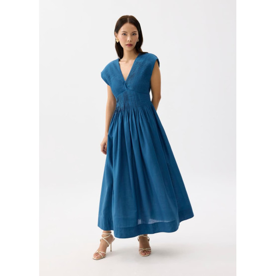 Padded Plunge Fit & Flare Maxi Dress