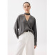 Sally Satin V-neck Batwing Blouse