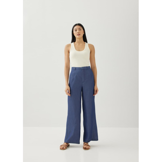 Lany Chambray Straight Leg Pants