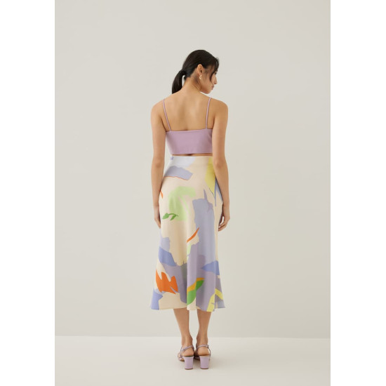 Zandra Flare Midaxi Skirt in Tropical Mirage