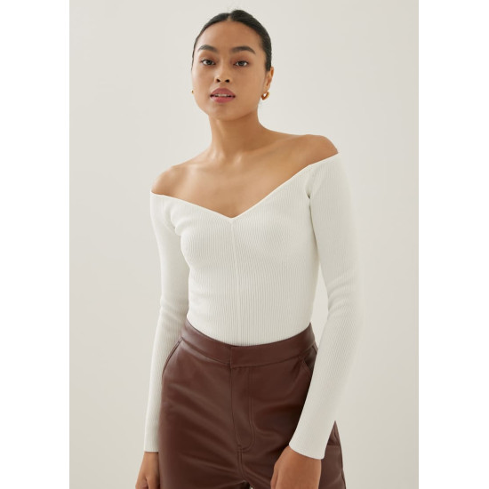 Rayla Fitted Off Shoulder Knit Top