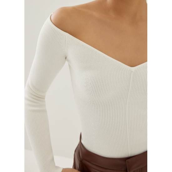 Rayla Fitted Off Shoulder Knit Top