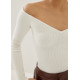 Rayla Fitted Off Shoulder Knit Top