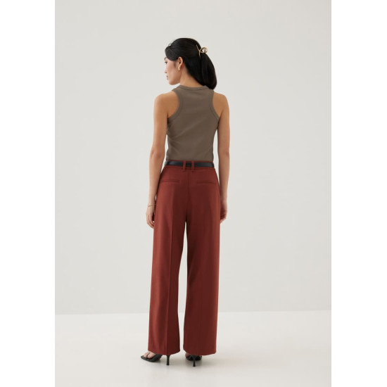 Gretal Tailored Pleated Straight Leg Pants