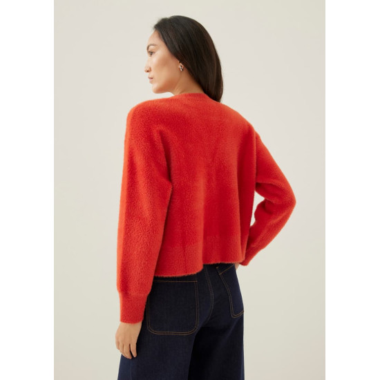 Gayla Fuzzy Knit V-neck Cardigan