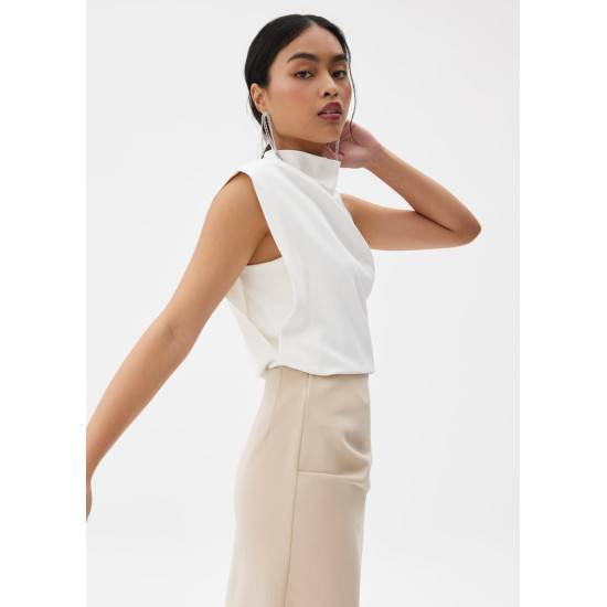 Maya Asymmetric Drape Blouse