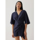 Mitch Linen Faux Wrap Dress