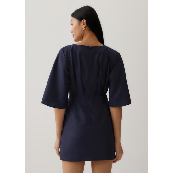 Mitch Linen Faux Wrap Dress