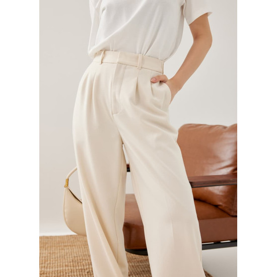 Lana Relaxed Melange Tailored Pants