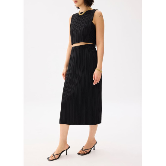 Gym Pleated Column Midi Skirt