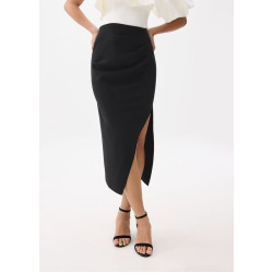 Divya Asymmetric Drape Midi Skirt