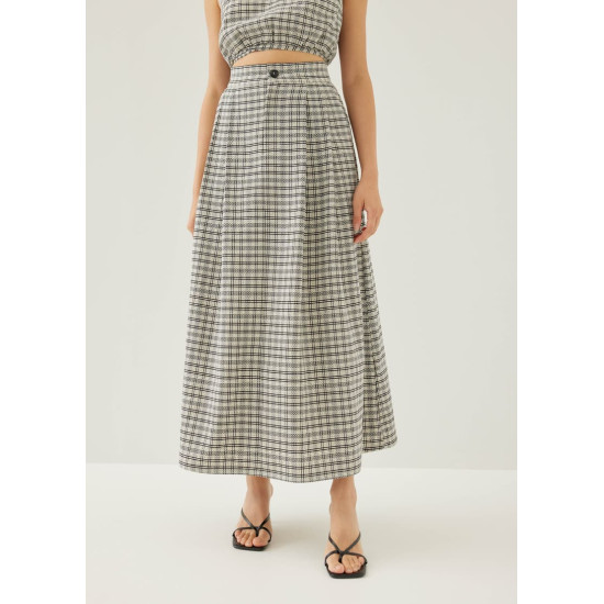 Larson Textured Gingham Crop Top