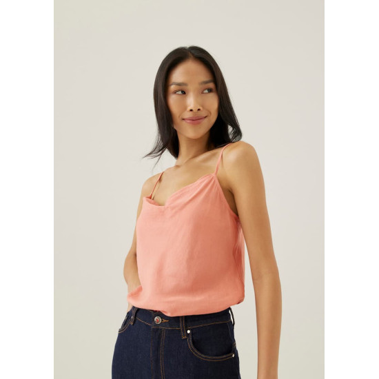 Vita Linen Cowl Neck Camisole Top