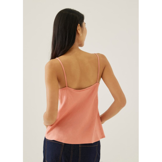 Vita Linen Cowl Neck Camisole Top