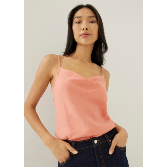 Vita Linen Cowl Neck Camisole Top