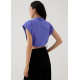 Xia Crop Mandarin Collar Top